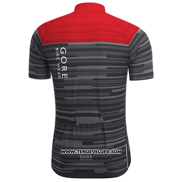 2017 Maillot Ciclismo Gore Bike Wear Power Stripes Gris Manches Courtes et Cuissard